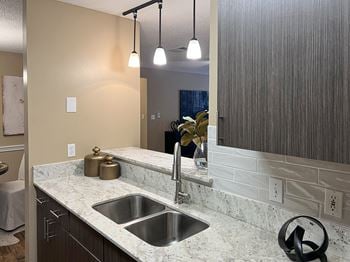 Kitchen with quartz countertops